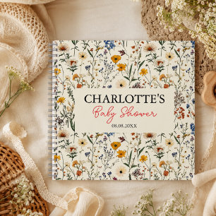 Cuaderno Una pequeña niña de flor silvestre Baby Shower