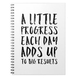 Cuaderno Una poca cita de motivación del progreso