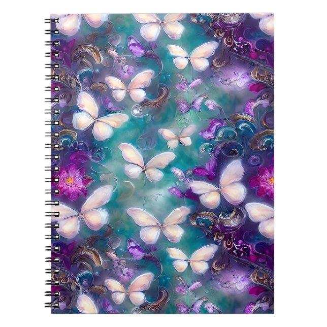 Cuaderno Una serie de mariposas místicas Diseño 1 (Frente)