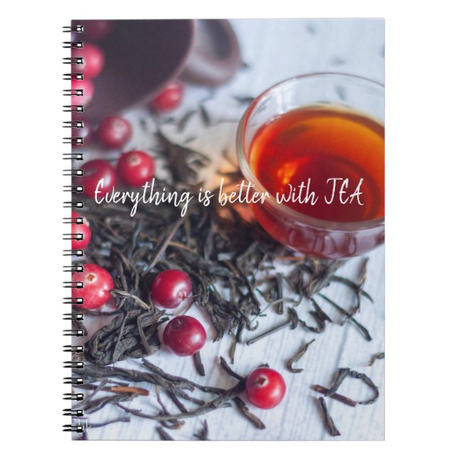 Cuaderno Una taza de té con arándanos (Frente)