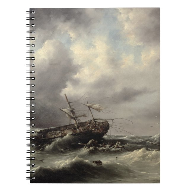 Cuaderno Una tormenta en el mar (aceite en el panel) (Frente)
