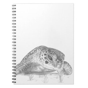 Cuaderno Una tortuga de mar verde en Grayscale