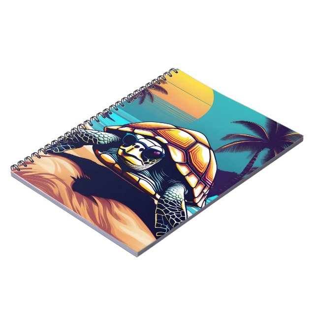 Cuaderno Una tortuga llevando gafas de sol (Lado Izquierdo)