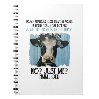 Cuaderno Una vaca divertida abofeteó al idiota solo yo