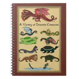 Cuaderno Una variedad de criaturas draconicas