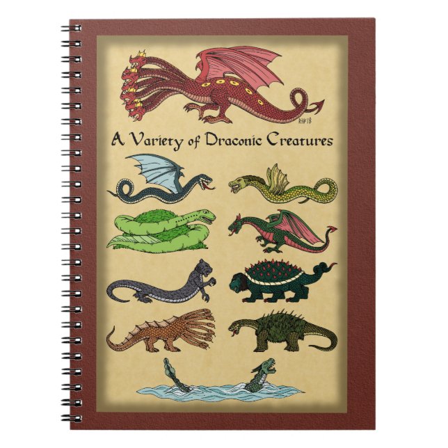 Cuaderno Una variedad de criaturas draconicas (Frente)