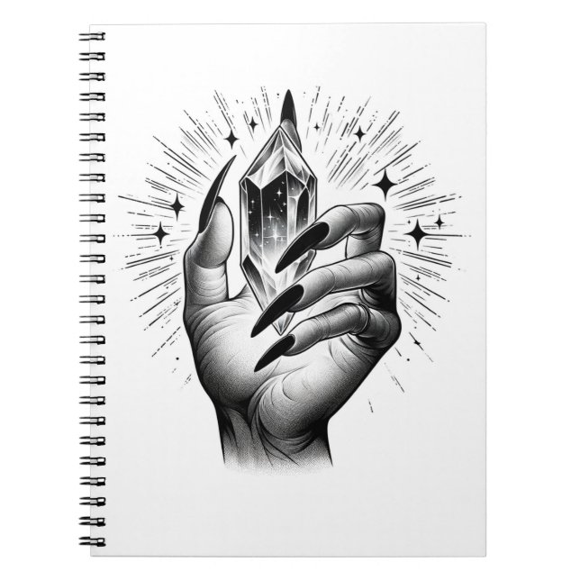 Cuaderno Uñas Negras Largas & Grimorio de Hechizo de Magia  (Frente)