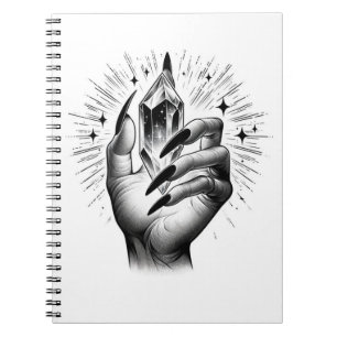 Cuaderno Uñas Negras Largas & Grimorio del Hechizo Mágico d
