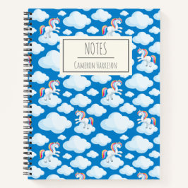 Cuaderno Unas nubes de unicornio musicales personalizadas