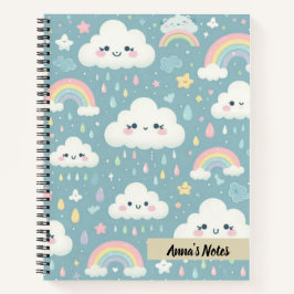 Cuaderno Unas nubes kawaii y el azul de las lluvias persona