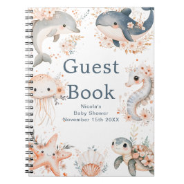 Cuaderno Under The Sea Animals Baby Shower Shower Guest 
