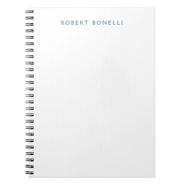 Cuaderno Único Blanco Plano Azul Minimalista Moderno (Frente)