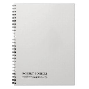 Cuaderno Único Moderno Gris Platino Minimalista Elegante