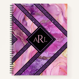Cuaderno Único Moderno Rosa Púrpura Geométrico Personalizad