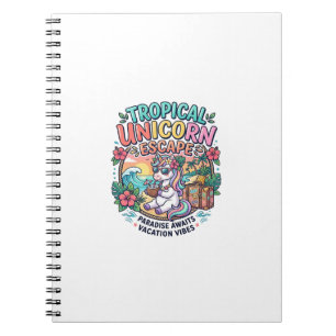Cuaderno Unicorn Escape Tropical Unicorn POD Listo Arte POD