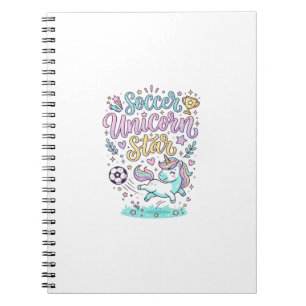 Cuaderno Unicorn Fútbol Unicornio Estrella Lindo