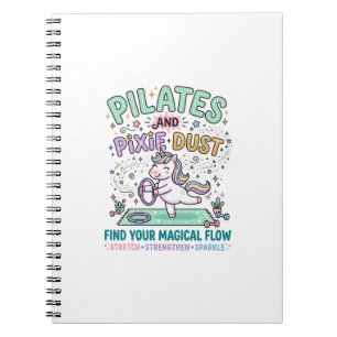 Cuaderno Unicorn Pilates y polvo de hadas tipografía negrit