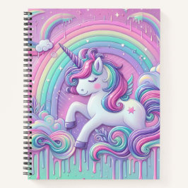 Cuaderno unicorn pink gold stars notebook