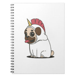 Cuaderno Unicorn Puppy   Regalo de Perro de Pug Cute