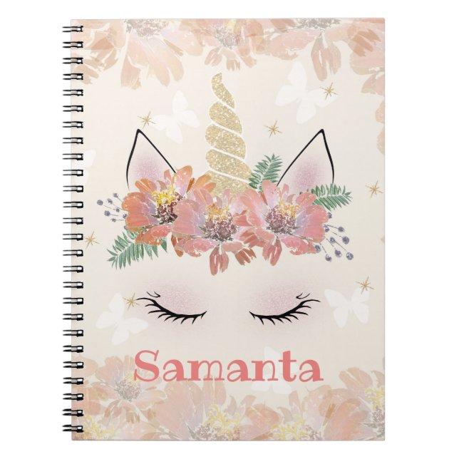 Cuaderno Unicorn, Unicorn Face, personalizado (Frente)