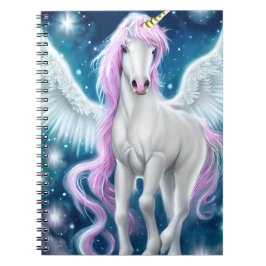 Cuaderno Unicornio alado con pelo rosado