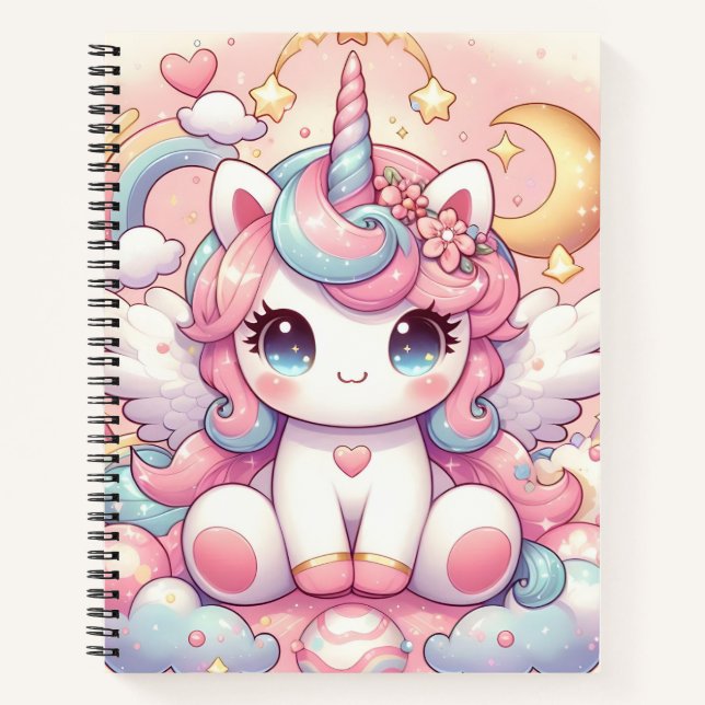 Cuaderno Unicornio arcoiris (Anverso)