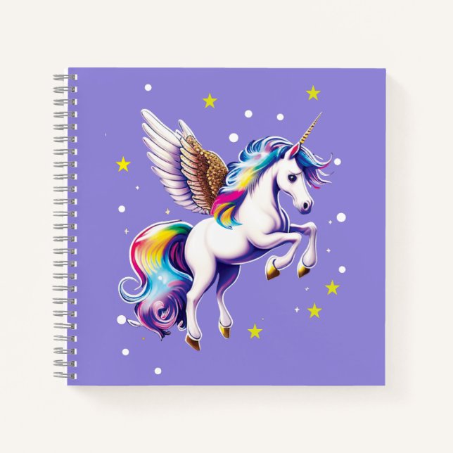 Cuaderno Unicornio arcoiris mágico (Anverso)