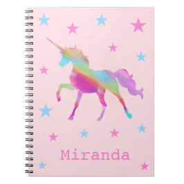 Cuaderno Unicornio Arcoiris Y Bloc De Notas Estrellas