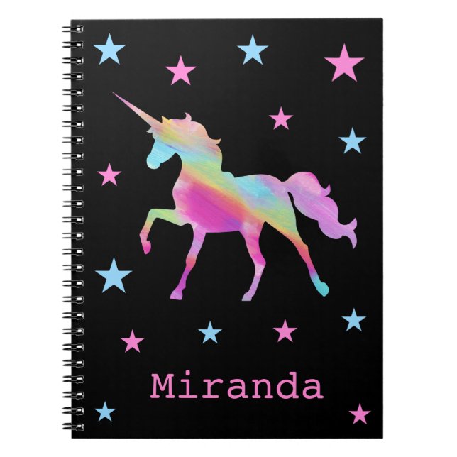 Cuaderno Unicornio Arcoiris Y Bloc De Notas Estrellas (Frente)