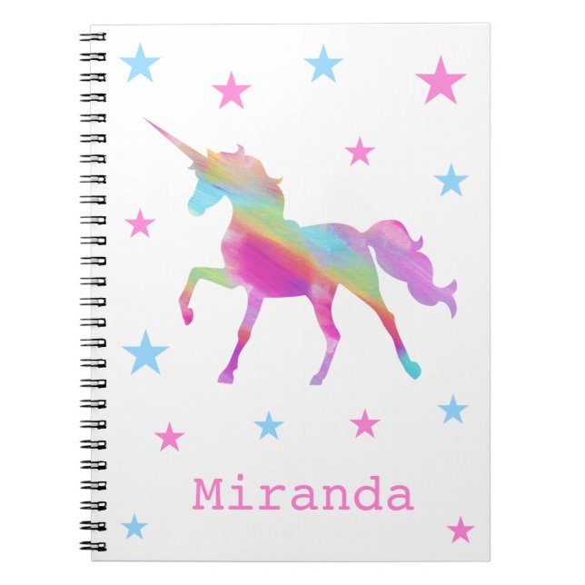Cuaderno Unicornio Arcoiris Y Bloc De Notas Estrellas (Frente)