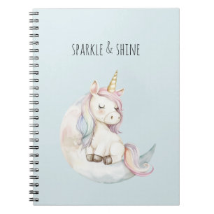 Cuaderno Unicornio Azul en Nube
