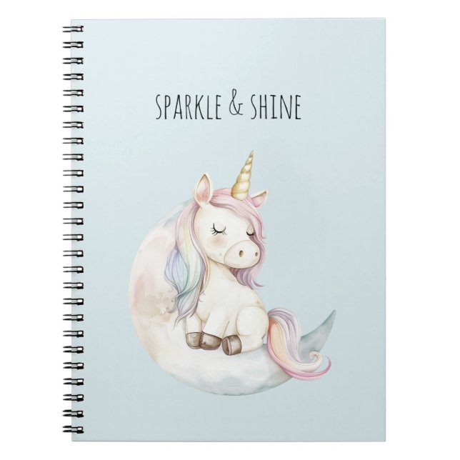 Cuaderno Unicornio Azul en Nube (Frente)
