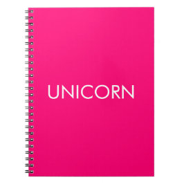 Cuaderno "Unicornio" blanco minimalista de fucsia rosa
