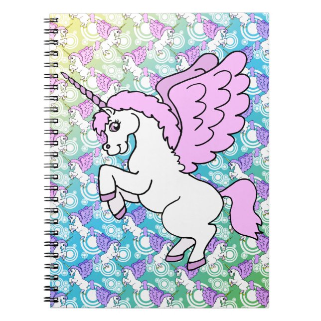 Cuaderno Unicornio blanco y rosa (Frente)
