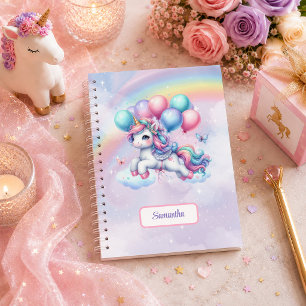 Cuaderno Unicornio Brillante Rosa Púrpura Regalo de Cumplea