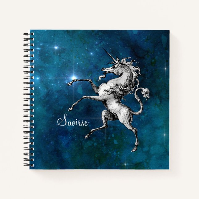 Cuaderno Unicornio celeste (Anverso)