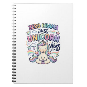Cuaderno Unicornio Cero Drama Solo Vibraciones de Unicornio