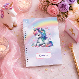 Cuaderno Unicornio Colorido Rosa Purpura Cumpleaños de Niña