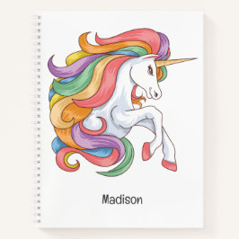 Cuaderno Unicornio con colores de nombres personalizados