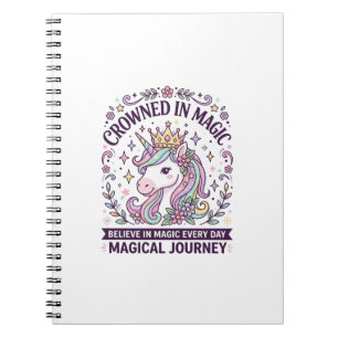 Cuaderno Unicornio Coronado en Tipografía Negrita Mágica Gr