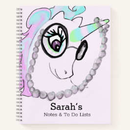 Cuaderno Unicornio corto en gafas o monograma