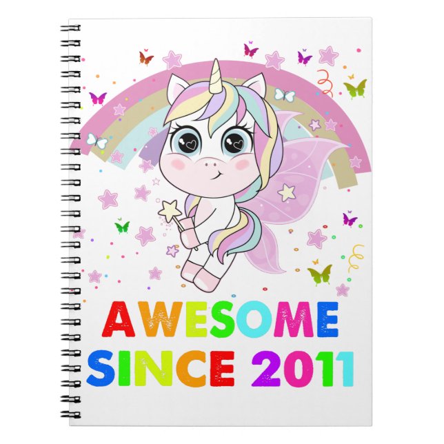 Cuaderno Unicornio de 11 años de edad (Frente)