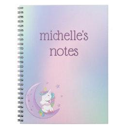 Cuaderno Unicornio de Arcoíris de Pastel Personalizado