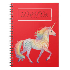 Cuaderno Unicornio de Arcoíris Mágico Personalizado 