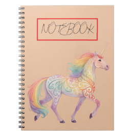 Cuaderno Unicornio de Arcoíris Mágico Personalizado 