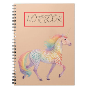 Cuaderno Unicornio de Arcoíris Mágico Personalizado