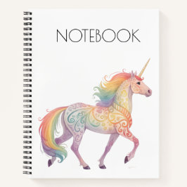 Cuaderno Unicornio de Arcoíris Mágico Personalizado 