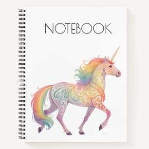 Cuaderno Unicornio de Arcoíris Mágico Personalizado