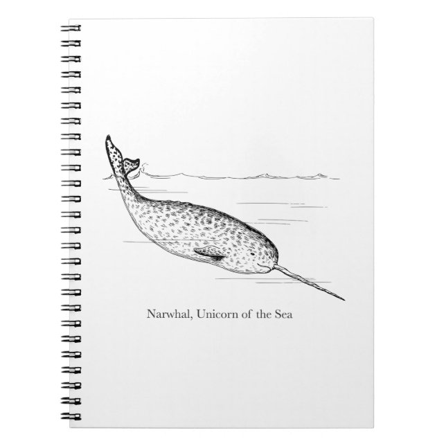 Cuaderno Unicornio de ballena ballena del mar (Frente)