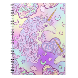 Cuaderno Unicornio de formas multicolores, arco iris de mar